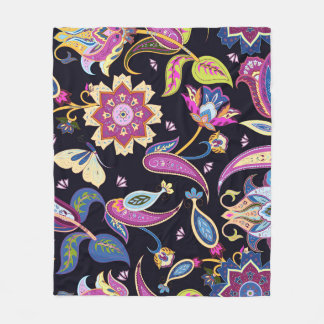Couverture Polaire Inde Paisley Ornement floral sans joint