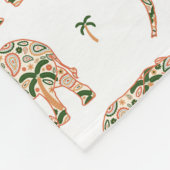 Couverture Polaire Indian Floral Paisley Ornate Elephants (Coin)