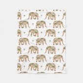 Couverture Polaire Indian Floral Paisley Ornate Elephants (Devant)