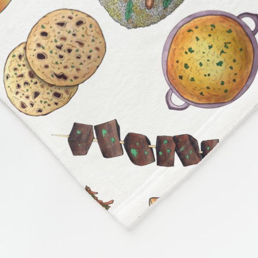 Couverture Polaire Indian Foods Plats Cuisine indienne Illustration (Coin)