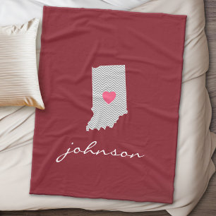 Couverture Polaire Indiana Accueil Amour de l'état avec le coeur pers