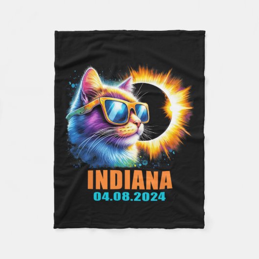 Couverture Polaire Indiana Total Solar Eclipse 2024 Cat Solar Eclipse (Devant)