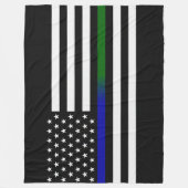 Couverture Polaire Indicateur Bleu/Ligne verte mince (Devant)