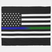 Couverture Polaire Indicateur Bleu/Ligne verte mince (Devant (Horizontal))