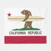 Couverture Polaire Indicateur California Surfer Bear (Devant (Horizontal))