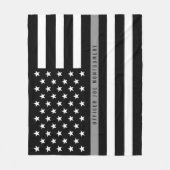 Couverture Polaire Indicateur de ligne gris mince Monogramme Med (Devant)