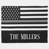 Couverture Polaire Indicateur de ligne gris mince personnalisé (Devant (Horizontal))