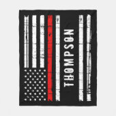 Couverture Polaire Indicateur de pompier personnalisé Mince ligne rou (Devant)