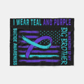 Couverture Polaire Indicateur turquoise de sensibilisation au suicide (Devant (Horizontal))