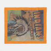 Couverture Polaire Indiens du nord-ouest - chef indien et Teepee (Devant (Horizontal))