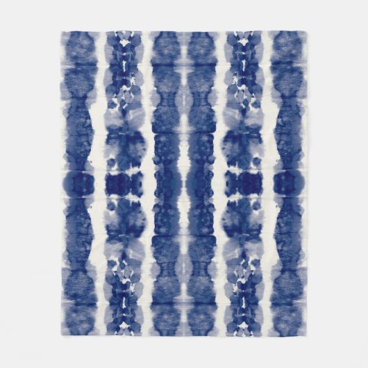 Couverture Polaire Indigo Art : Chaos Aquarelle Abstrait. (Devant)