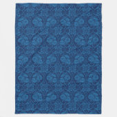 Couverture Polaire Indigo Blue Floral Faux Lace Motif (Devant)