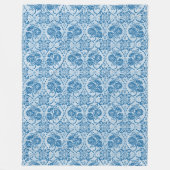 Couverture Polaire Indigo Blue Floral Faux Lace Motif (Devant)