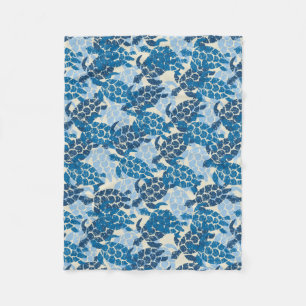 Couverture Polaire Indigo de Hawaïen de tortue de mer de Honu Aloha