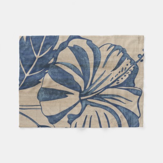 Couverture Polaire Indigo Hibiscus (Devant (Horizontal))