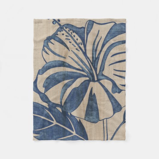 Couverture Polaire Indigo Hibiscus (Devant)