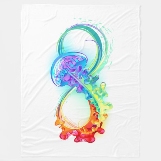 Couverture Polaire Infinity avec Rainbow Jellyfish (Devant)