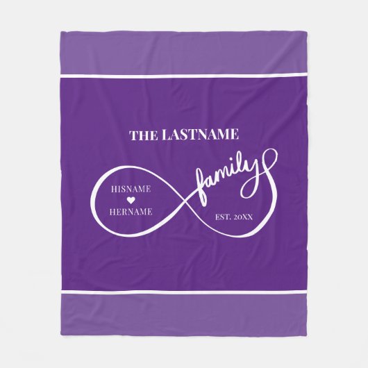 Couverture Polaire Infinity Nom de famille personnalisé et Est. Date (Devant)