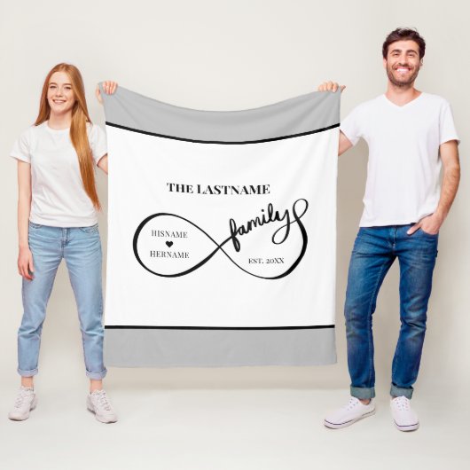 Couverture Polaire Infinity Personalized Family Name and Est. Date (En situation)