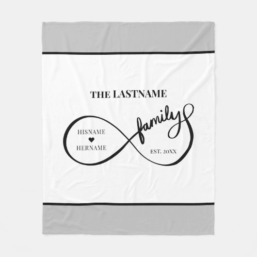 Couverture Polaire Infinity Personalized Family Name and Est. Date (Devant)
