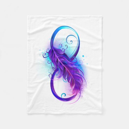 Couverture Polaire Infinity with purple feather (Devant)