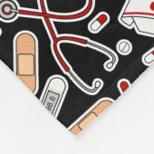 Couverture Polaire Infirmière Amour Imprimer Arrière - plan noir (Coin)