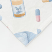 Couverture Polaire Infirmière aquarelle | Dr Médicale Collage bleu ro (Coin)