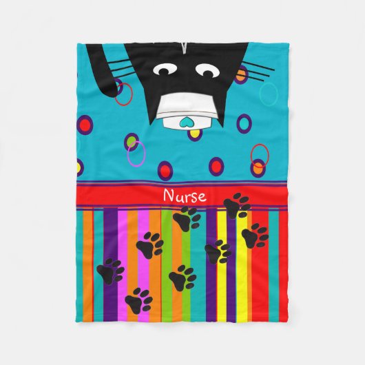 Couverture Polaire Infirmière Chat Fleece Blanket Chat Infirmière #14 (Devant)