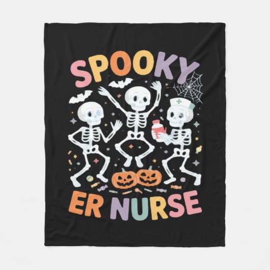 Couverture Polaire Infirmière Cute Halloween Éffrayant Essentiel T-Sh (Devant)