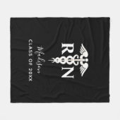 Couverture Polaire Infirmière diplômée Médicale Noir Blanc Personnali (Devant (Horizontal))