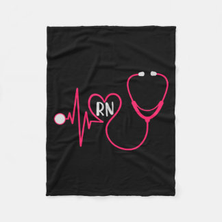 Couverture Polaire Infirmière Diplômée Rythme Cardiaque Stéthoscope