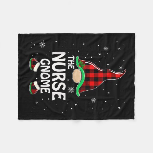 Couverture Polaire Infirmière Gnome Buffalo Plaid Matching Family Chr (Devant (Horizontal))