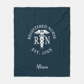 Couverture Polaire Infirmière inscrite Diplôme Bleu Nom Customisé (Devant)