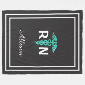 Couverture Polaire Infirmière inscrite personnalisée RN Caduceus Médi (Devant (Horizontal))