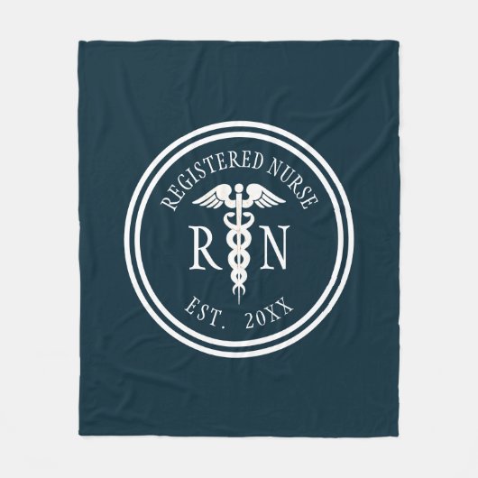 Couverture Polaire Infirmière inscrite RN Caduceus Année d'obtention  (Devant)