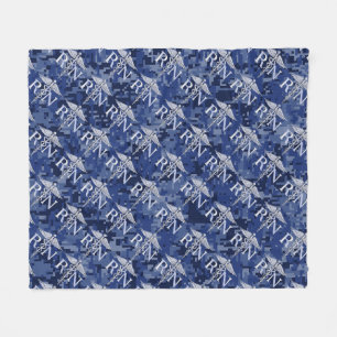 Couverture Polaire Infirmière inscrite RN Silber Caduceus Navy Blue C
