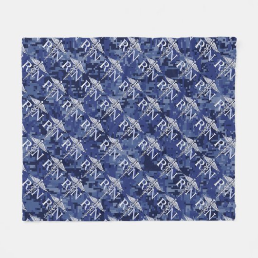 Couverture Polaire Infirmière inscrite RN Silber Caduceus Navy Blue C (Devant (Horizontal))