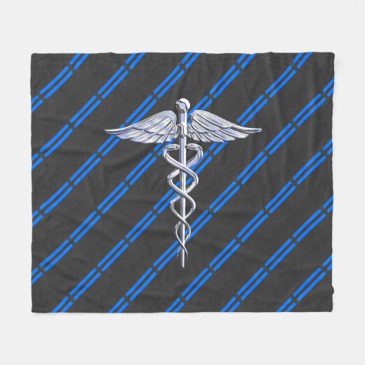 Couverture Polaire Infirmière inscrite RN Silver Caduceus (Devant (Horizontal))