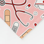 Couverture Polaire Infirmière Love Imprimer Arrière - plan rose (Coin)