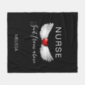 Couverture Polaire Infirmière Médicale Red Heart Angel ailes Customis (Devant (Horizontal))