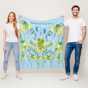 Couverture Polaire Infirmière retraitée Blanche polaire bleu clair
