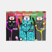 Couverture Polaire Infirmière retraitée Fleece Blanket Chat Infirmièr (Devant (Horizontal))