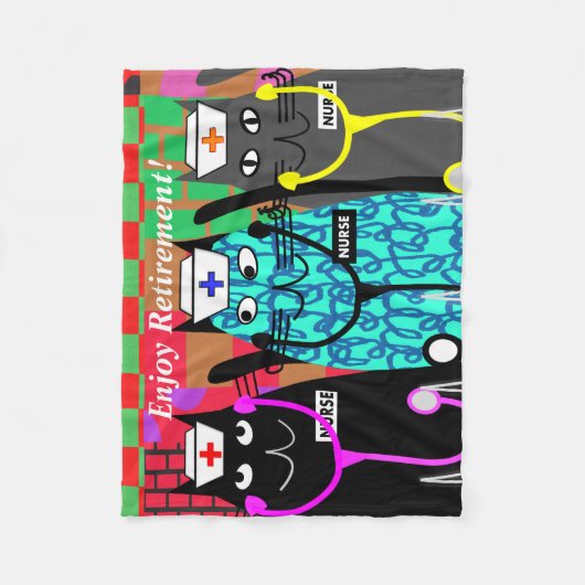 Couverture Polaire Infirmière retraitée Fleece Blanket Chat Infirmièr (Devant)