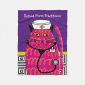 Couverture Polaire Infirmière retraitée Praticien Chat Fleece Blanket (Devant)