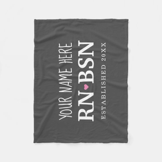 Couverture Polaire Infirmière RN BSN Simple Cute personnalisée (Devant)