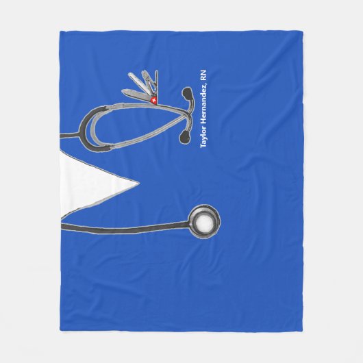 Couverture Polaire Infirmière RN Idée cadeau Fleece Blanket (Devant)