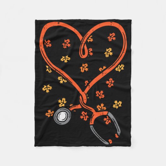 Couverture Polaire Infirmière Thanksgiving Stethoscope Coeur Chute Sc (Devant)