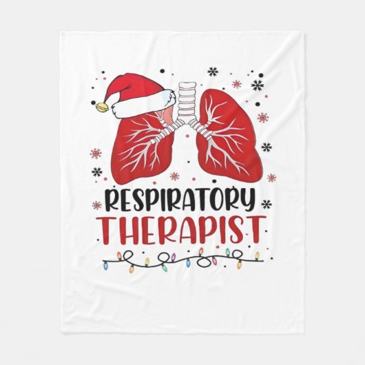 Couverture Polaire Infirmière thérapeute respiratoire Noël, Poumon Ch (Devant)