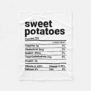 Couverture Polaire Informations nutritionnelles sur les patates douce