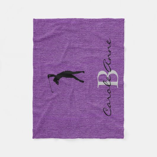 Couverture Polaire Initiale, Nom Golfer Purple Denim Imprimer (Devant)